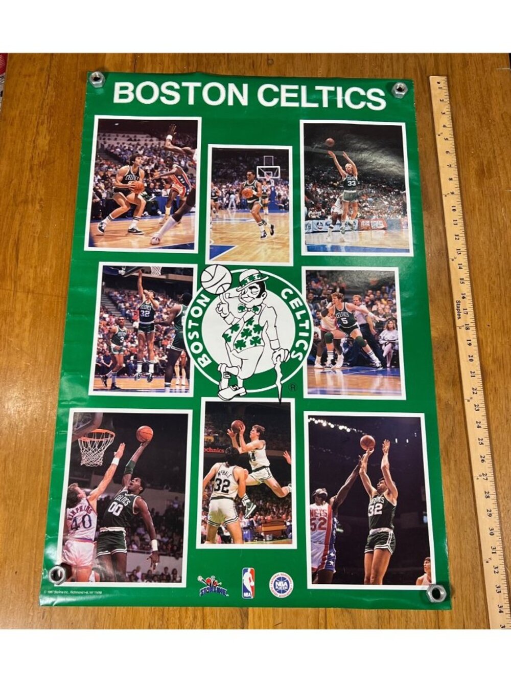 Vtg 1987 Starline Boston Celtics Larry Bird Poster 24 X 36 Poster